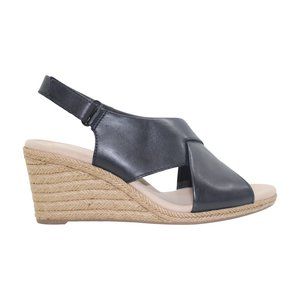 Clarks Womens Lafley Alaine Leather Peep Toe Casual Slingback Sandals